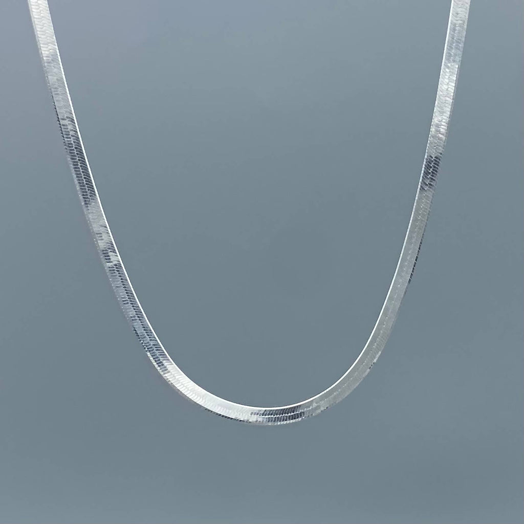 Sterling Silver Herringbone Chain Necklace