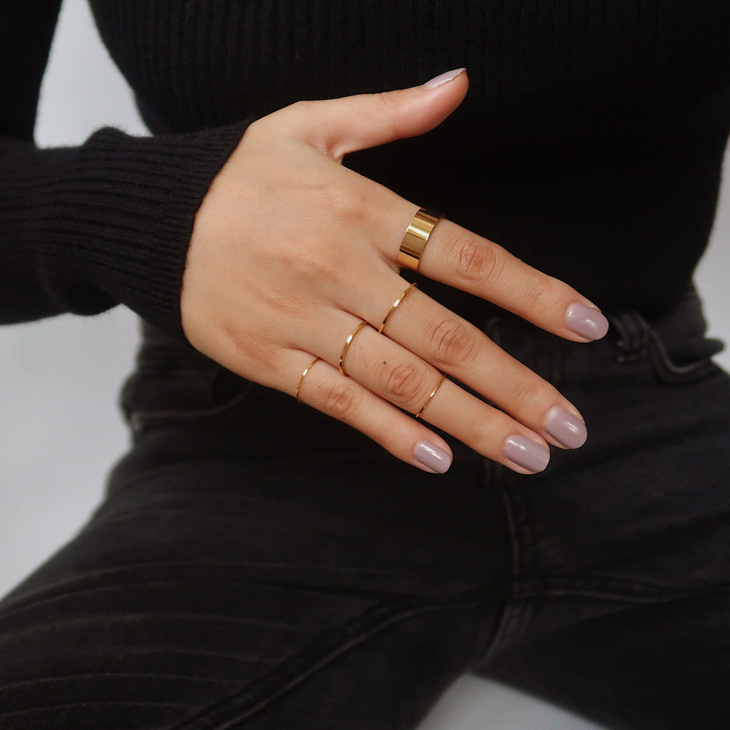 Furano Studio 18k Simple Gold Thin Band Ring