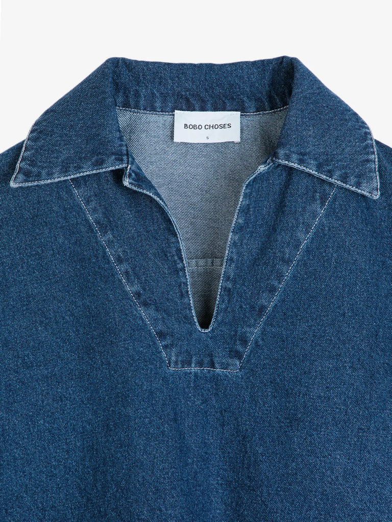 Bobo Choses Womens Denim Relaxed Shirt - Collar Detail