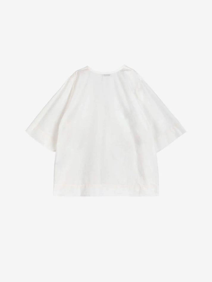 Bobo Choses - Garden Embroidery Tie Blouse - White Tie Blouse - Back