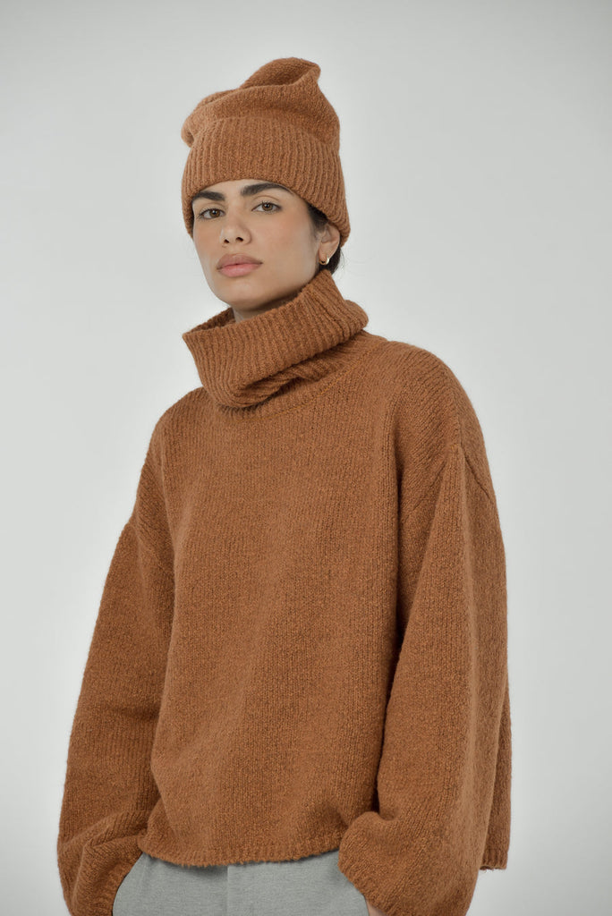 Paper Label Nyla Turtle Neck Sweater - Golden Nutshell