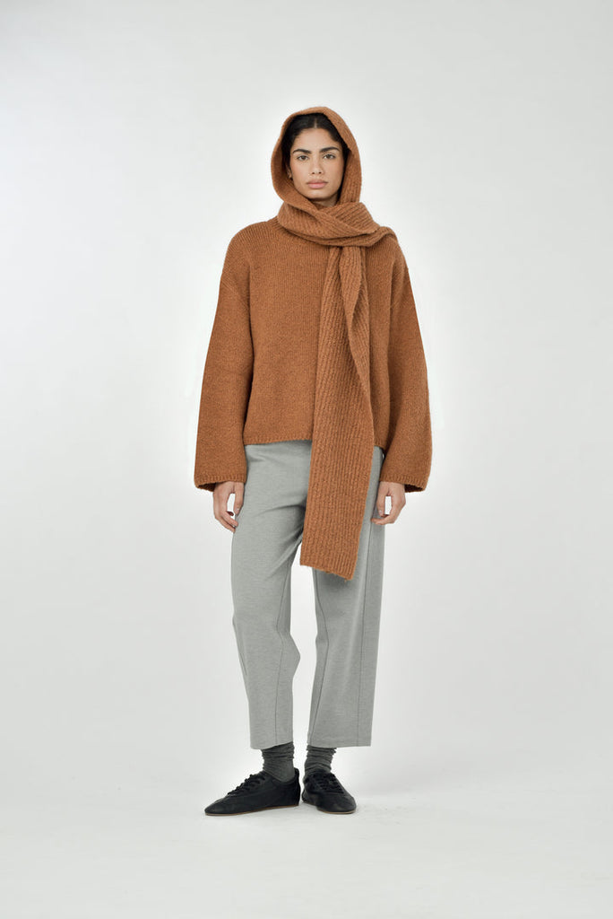 Paper Label Juri Hood Scarf - Golden Nutshell