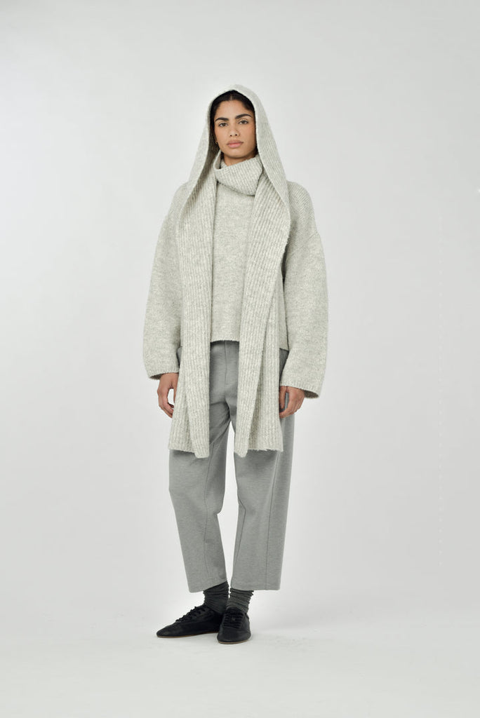 Paper Label Juri Hood Scarf - Light Melange Grey