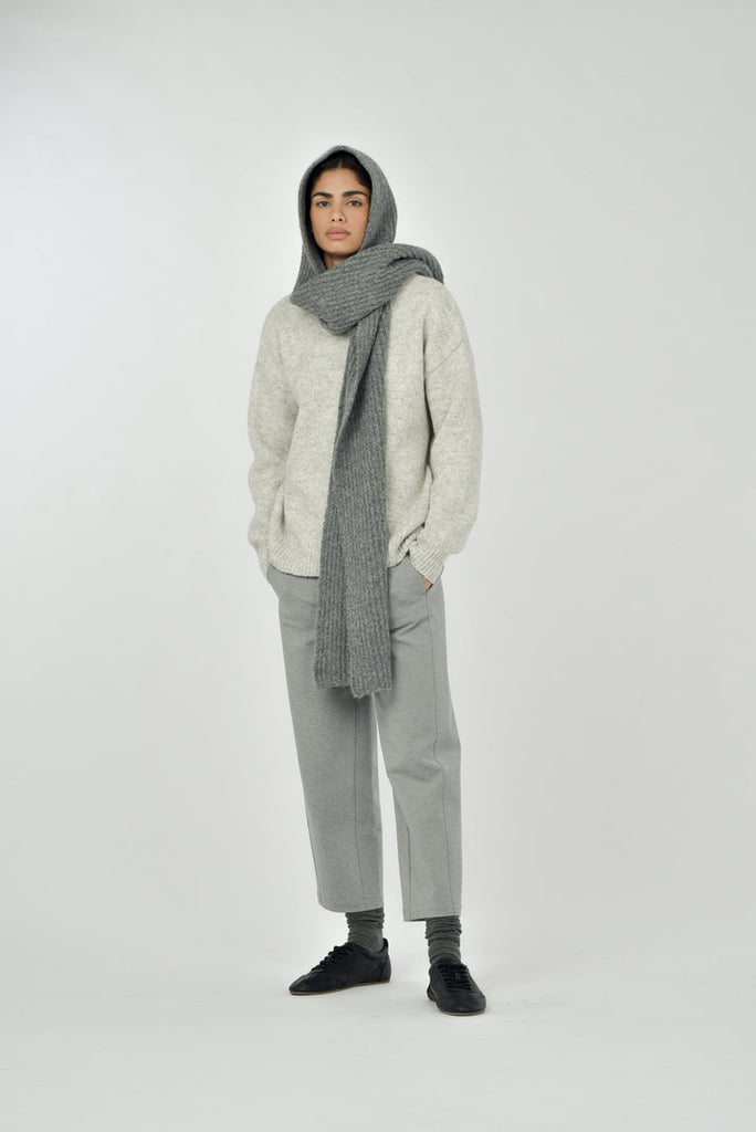 Paper Label Juri Hood Scarf - Stone Grey
