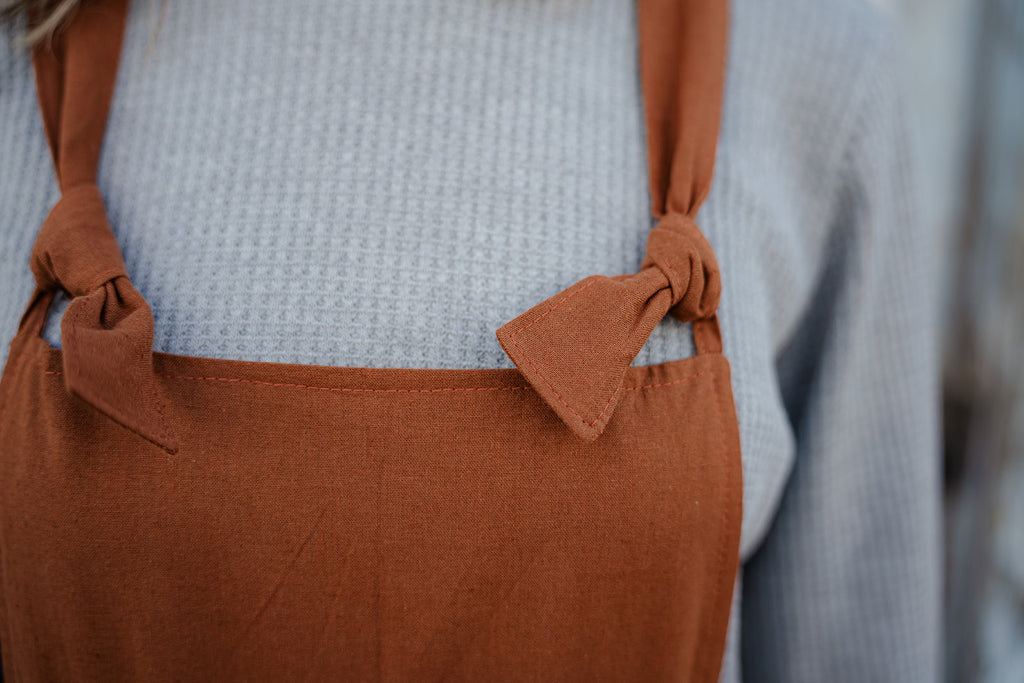 Detail of Parker Linen Overalls Straps