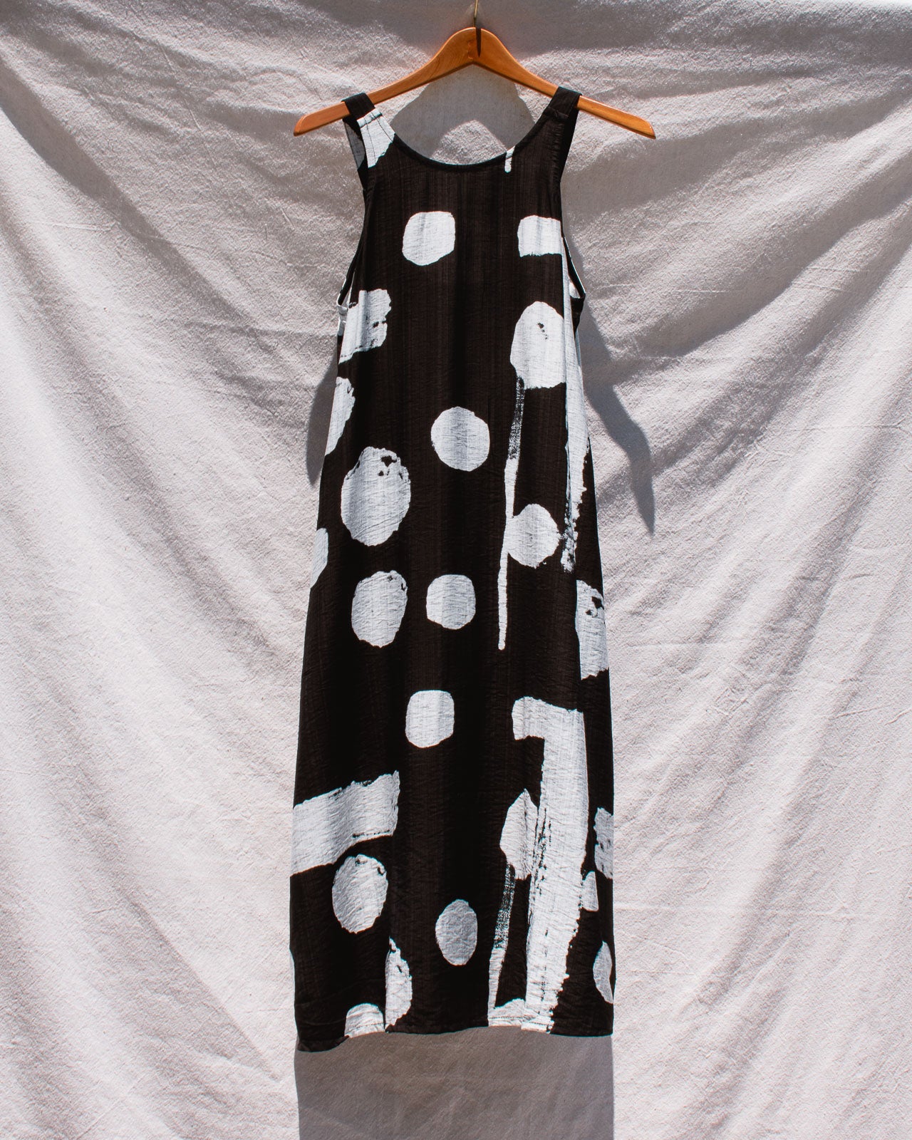 Lisa Backless Black Print Midi Dress
