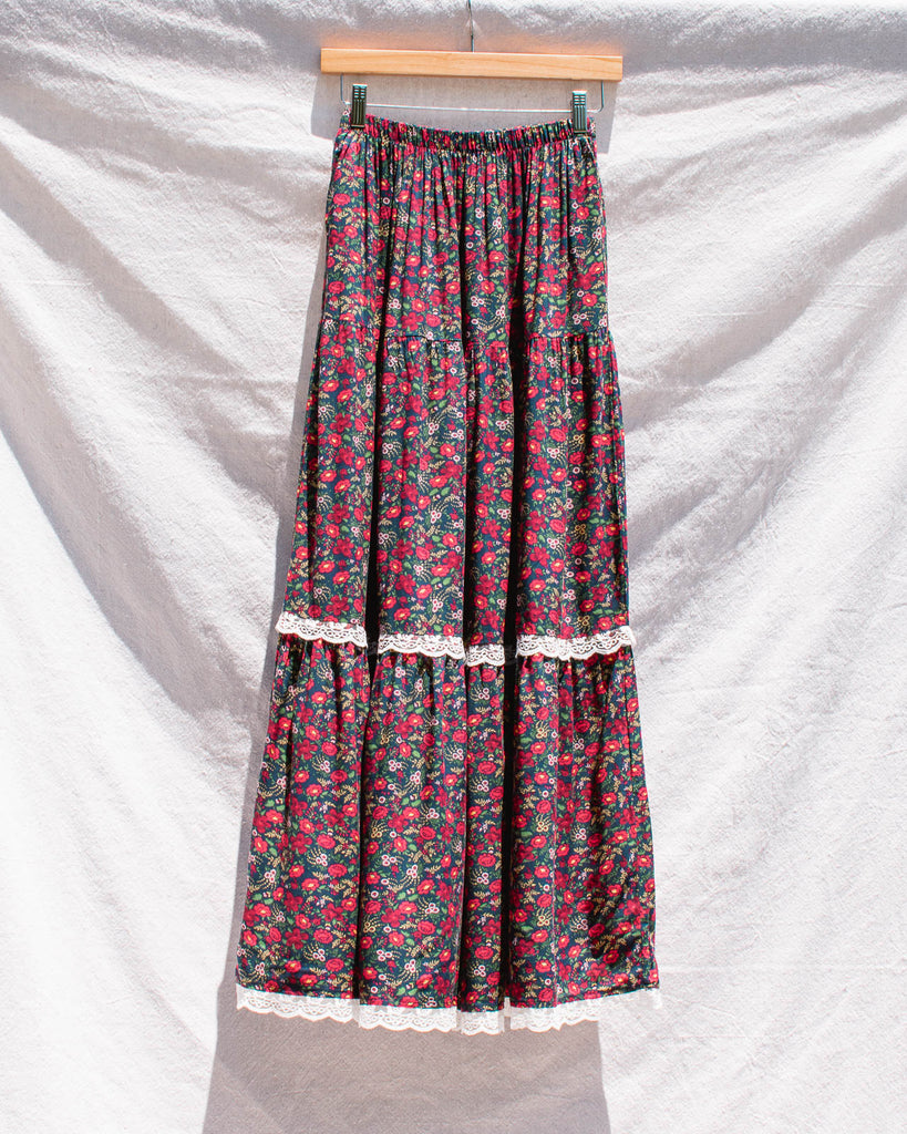 Stella Maxi Tiered Skirt Floral Boho Skirt