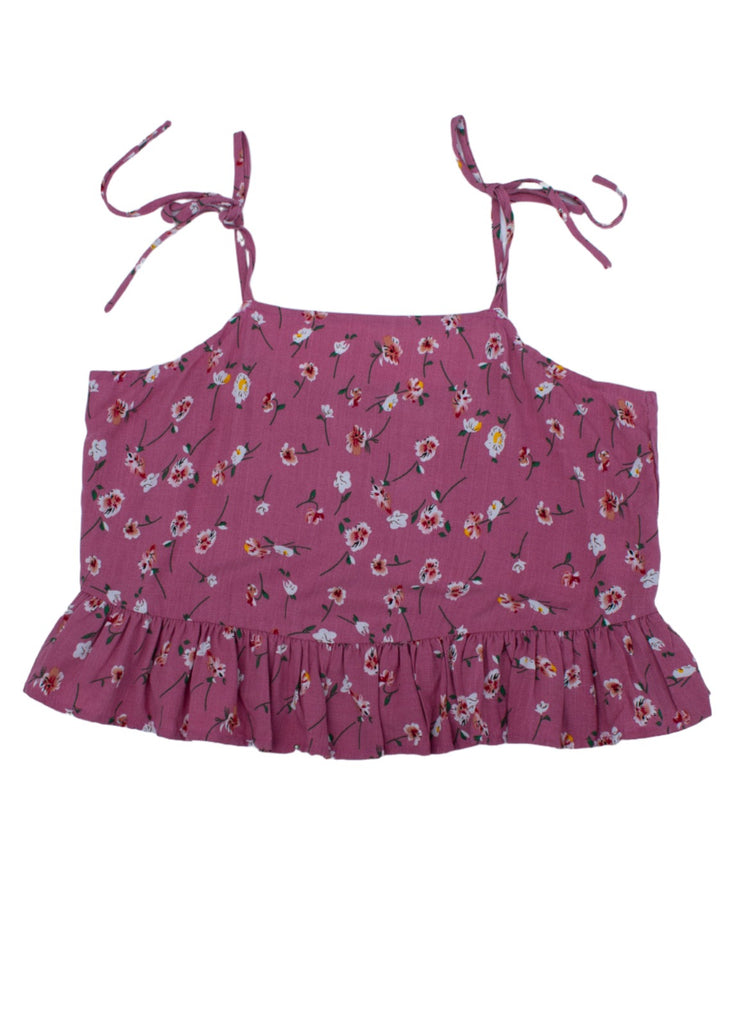 Women's Tank Top - Conrado Rachael Ruffle Pink Floral Top