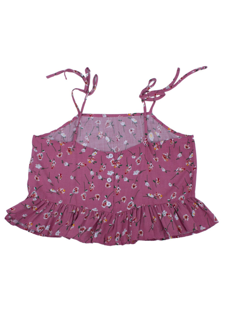 Women's Tank Top - Conrado Rachael Ruffle Pink Floral Top