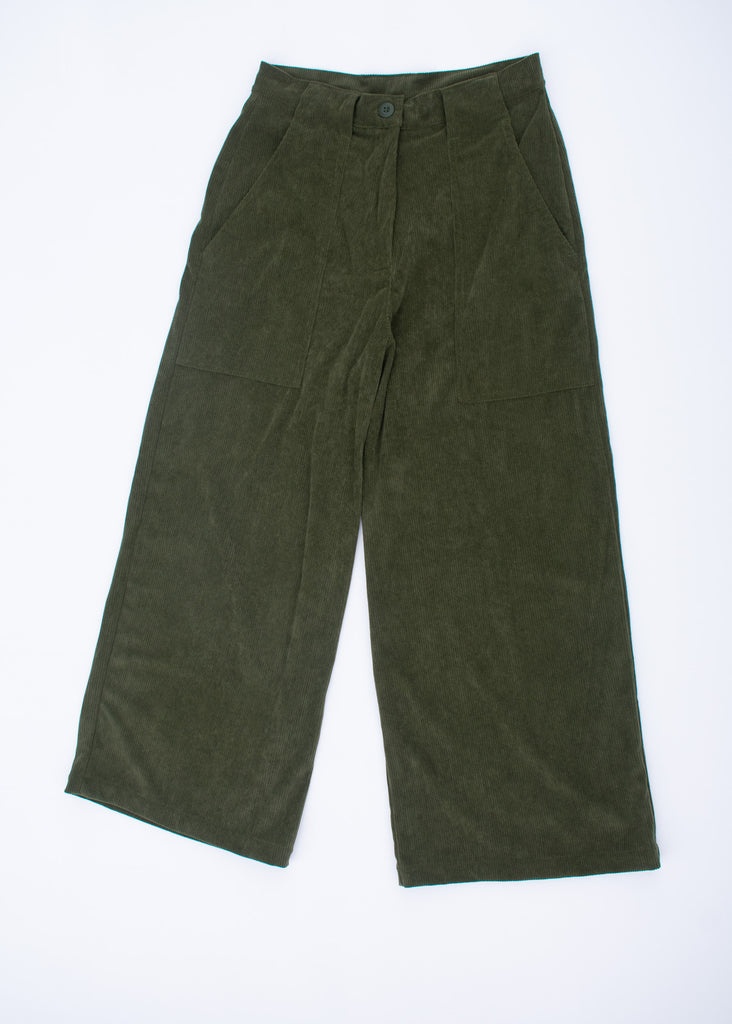 Womens Corduroy Wide Leg Pant - Olive Lindsey Corduroy Pant