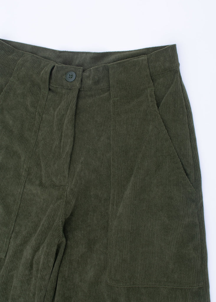 Olive Lindsey Corduroy Pant Pocket Detail