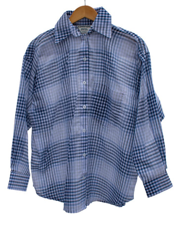 Kelsey Button Down Top Blue Check