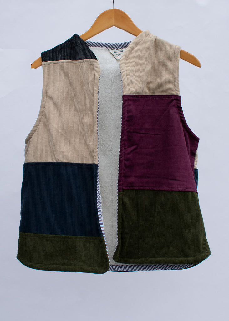 Linda Patchwork Corduroy Vest - Zero waste patchwork Vest