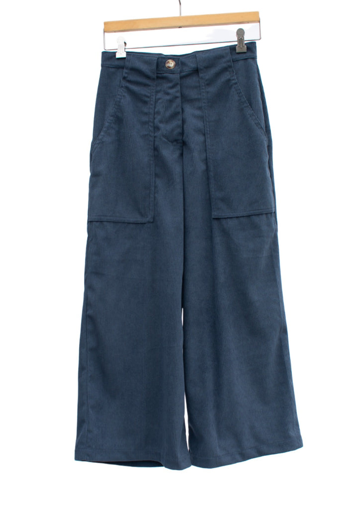 Womens Corduroy Wide Leg Pant - Blue Lindsey Corduroy Pant