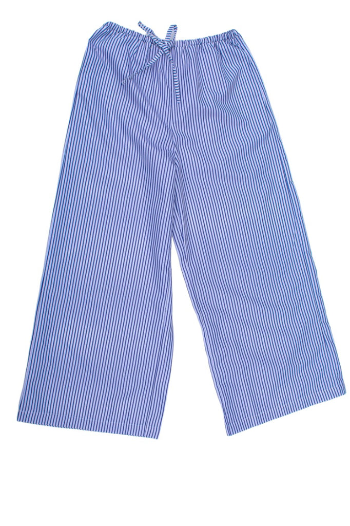 Conrado Lounge Pant - Fiona Drawstring Stripe Pant - Blue & White Stripe