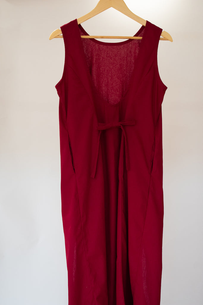 Val Cotton Maroon Dress