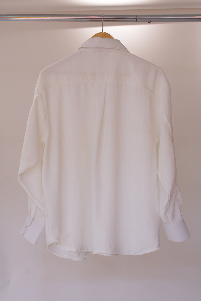 Woven White Button Down Top