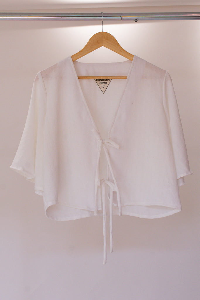 Lexi Flounce Sleeve Tied Top