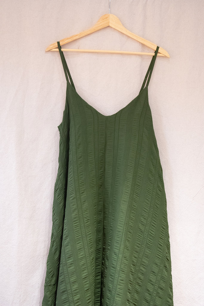 Devi Spaghetti Strap Maxi Dress Olive