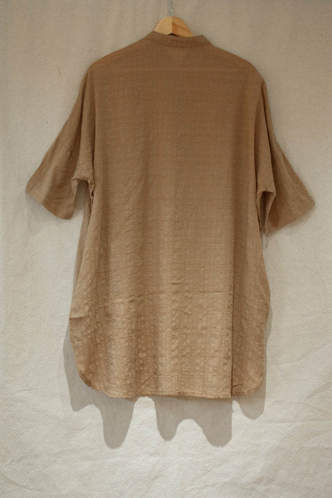 Lacy Khaki Plaid Tunic Shirtdress