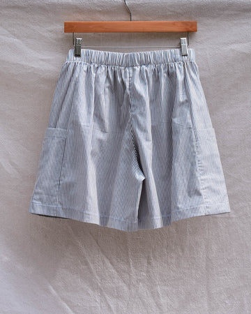 Reid Cotton Shorts - Blue & White Lightweight Cotton Shorts