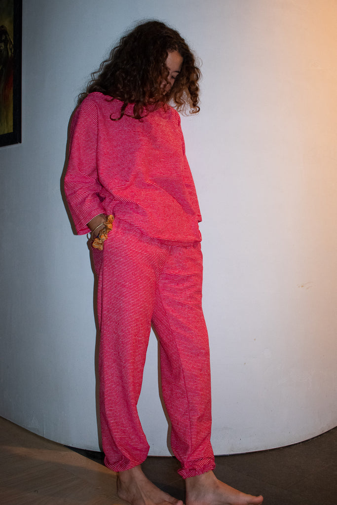 Gale Striped Boatneck Sweatshirt & Hinkley Striped Sweatpants