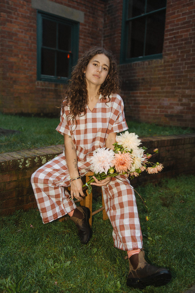 Cotton Checkered Bailey Boxy Top