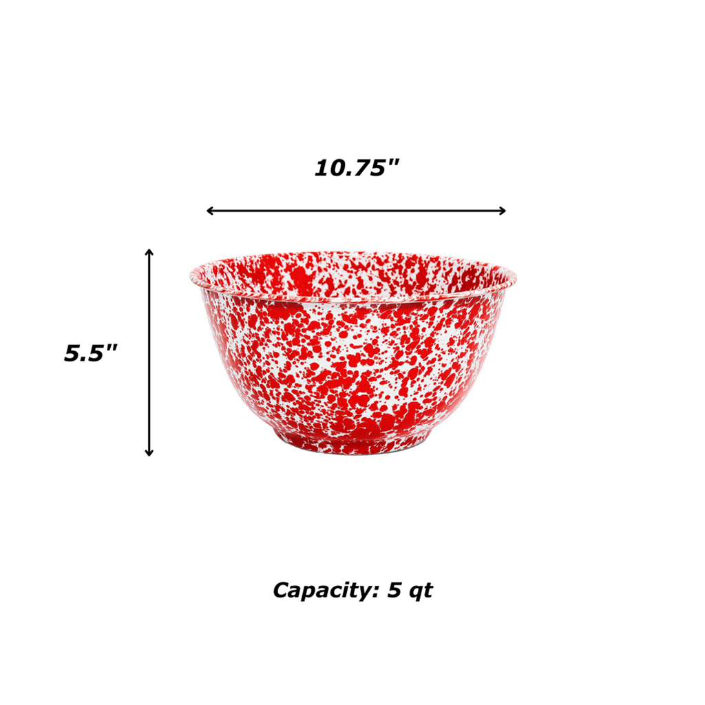 Splatter Enamelware Large Salad Bowl
