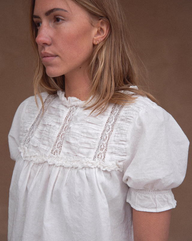 Sønderhaus Jane Blouse White Victorian Inspired Cotton Blouse