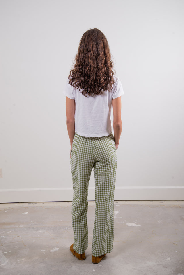 Sønderhaus The Perfect Pant Green Gingham Back