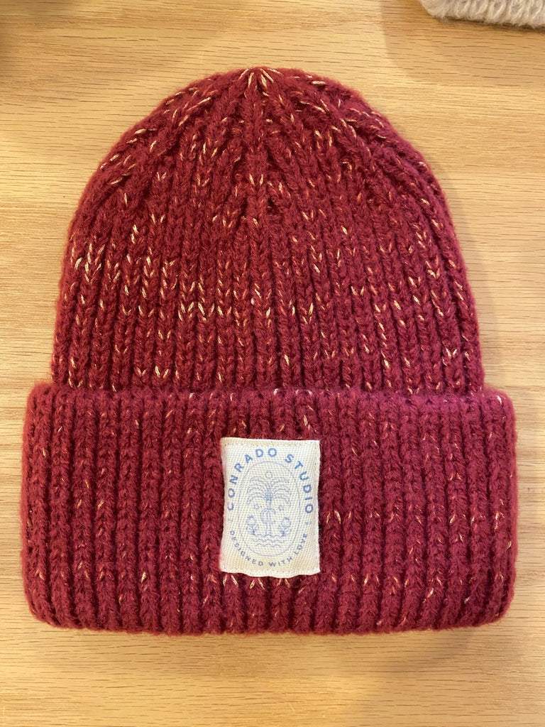 Red Chunky Rib Beanie