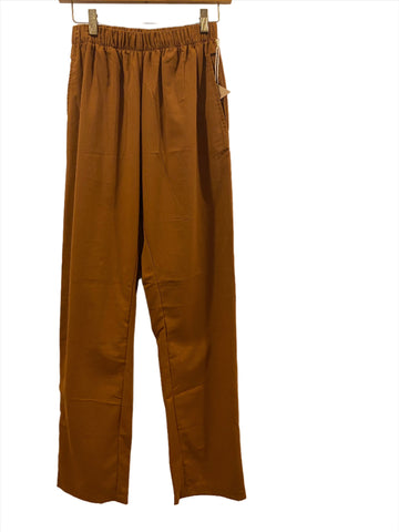 Conrado Linen Cotton Pants - Jay Pull On Linen Pants -Brown 