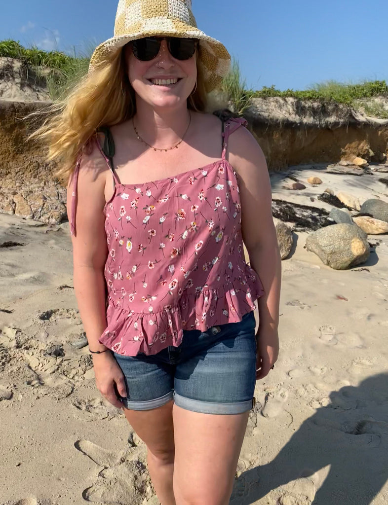 Pink Rachael Ruffle Floral Top