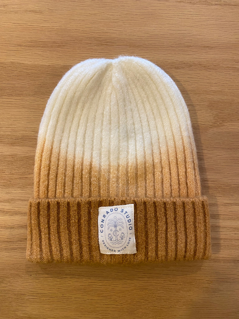 Yellow Dip Dyed Chunky Knit Beanie
