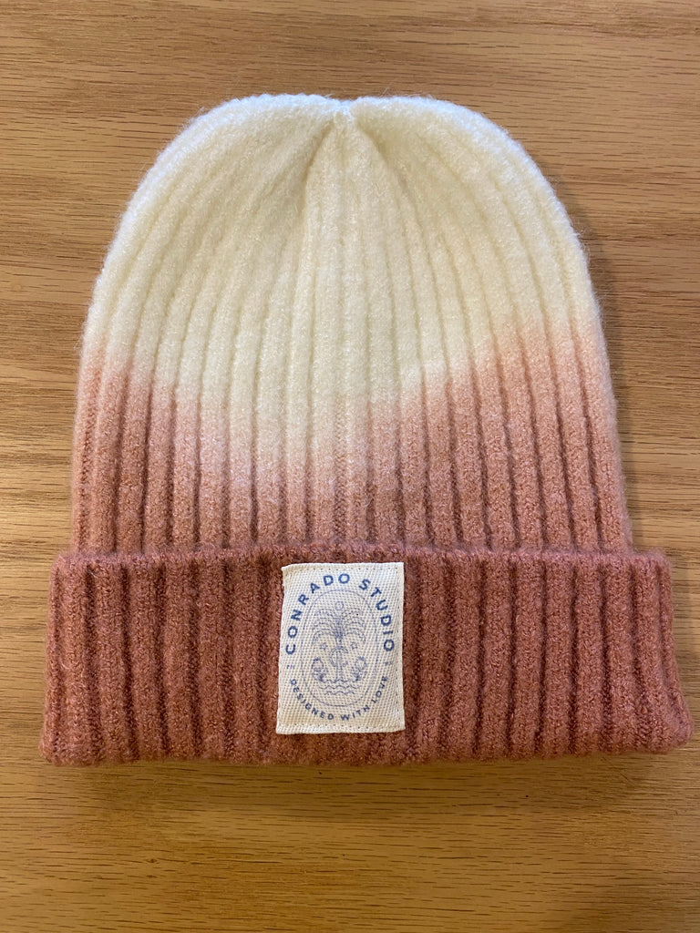 Pink Dip Dyed Chunky Knit Beanie