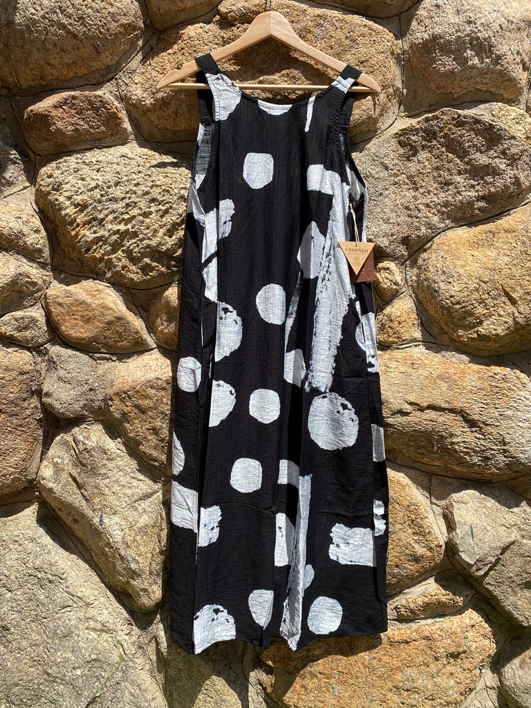 Lisa Backless Black Print Midi Dress