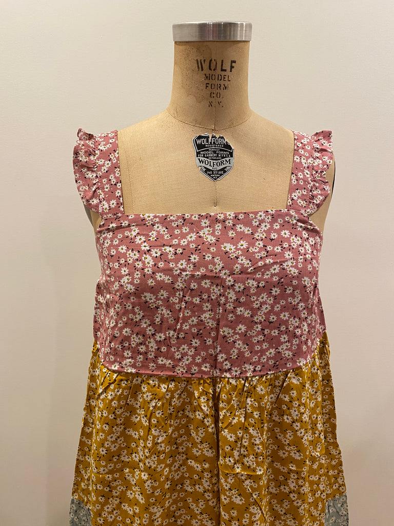 Posey Ruffled Sleeved Tiered Mini Floral Boho Dress