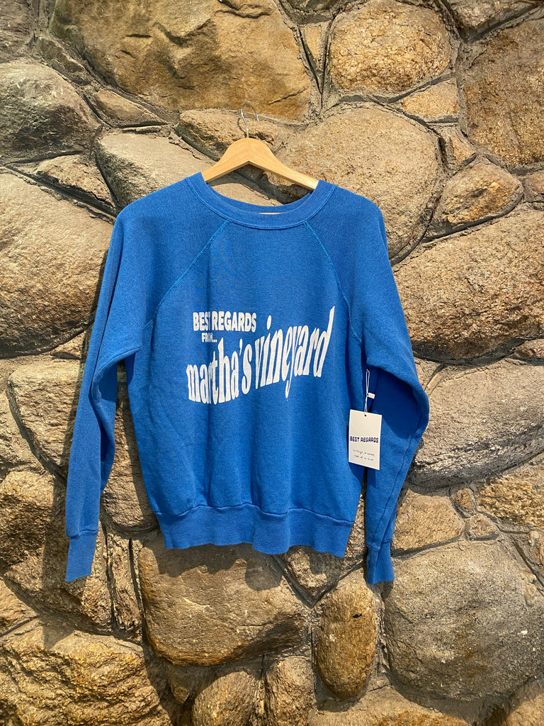 Vintage Best Regards from Martha's Vineyard Sweatshirt - Royal Blue