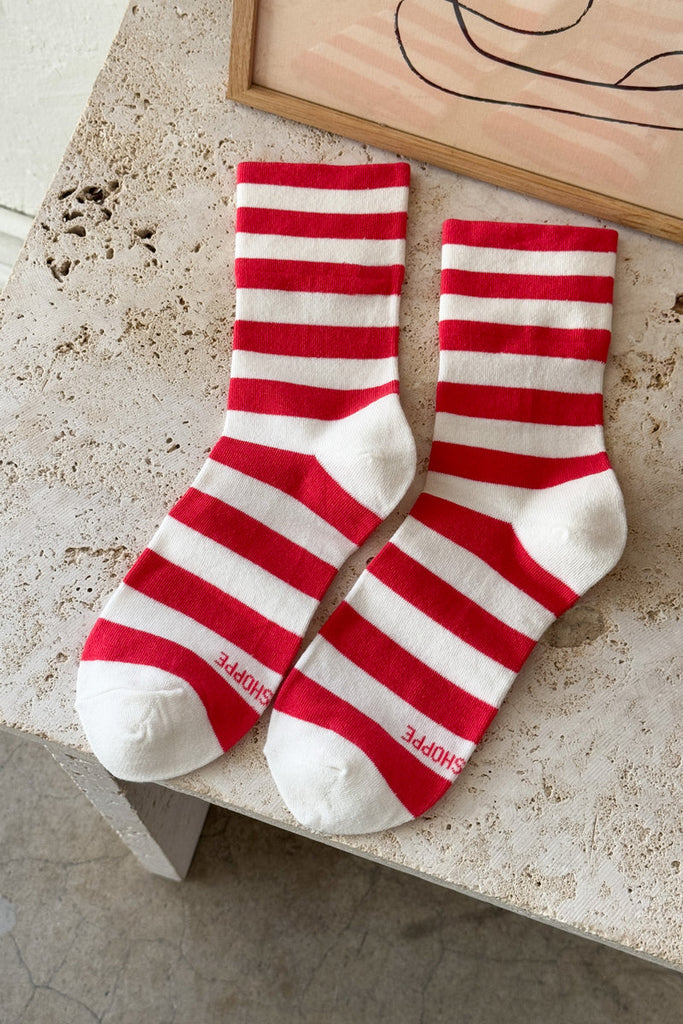 Le Bon Shoppe - Wally Socks - Wide Red Stripe