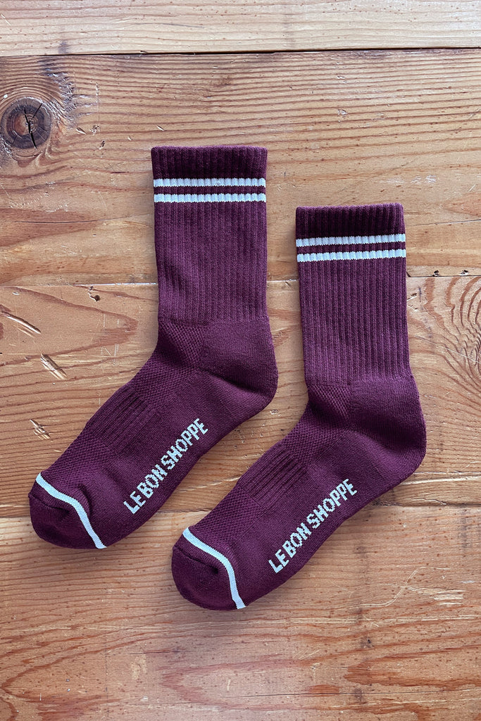 Le Bon Shoppe Boyfriend Socks Maroon