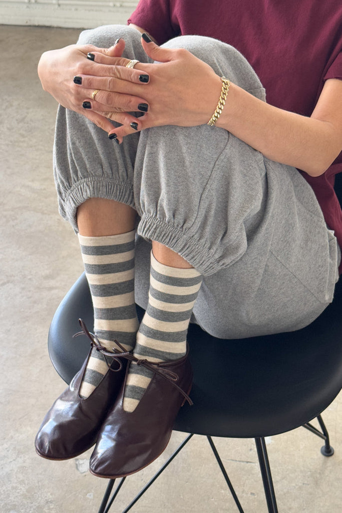 Le Bon Shoppe - Wally Socks - Wide Grey Stripe Sock