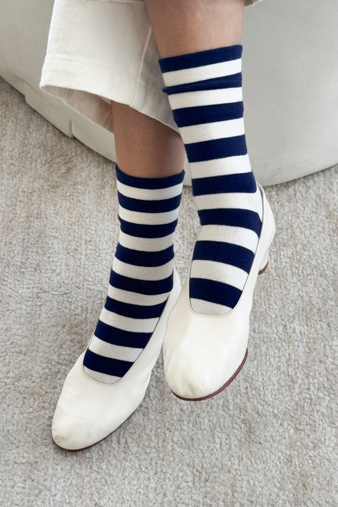 Le Bon Shoppe - Wally Socks - Navy Stripe Sock