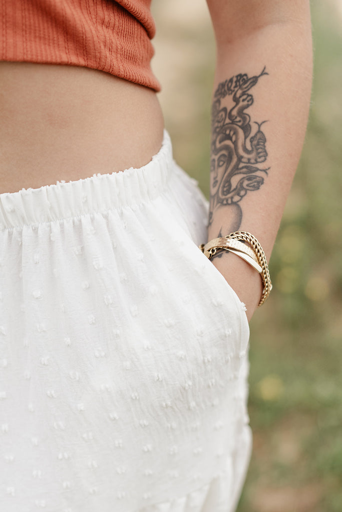 Stella Maxi Tiered Skirt - Waist and Pocket Detail