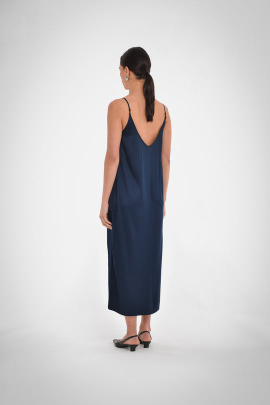 Paper Label Shay Slip Dress Midnight Blue 