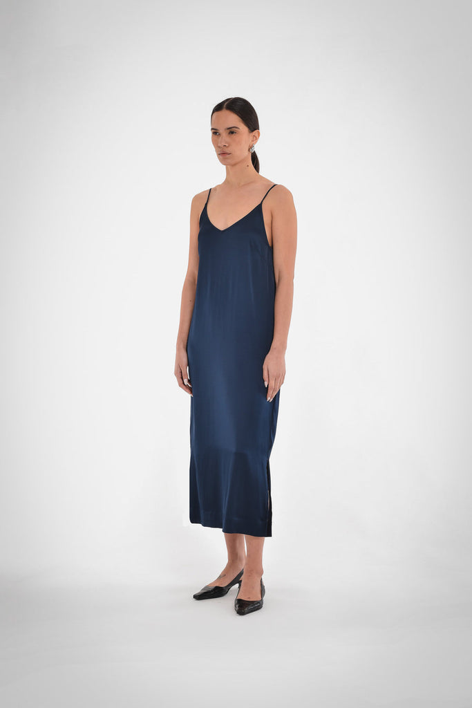 Paper Label Midnight blue Shay Slip Dress