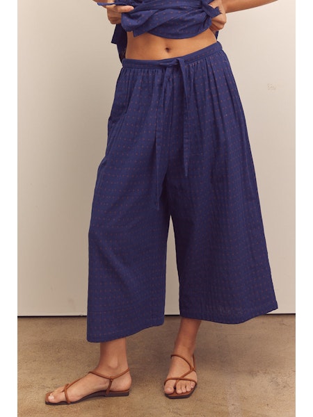Amente Drawstring Wide Cobalt Pant