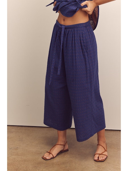 Amente Drawstring Wide Cobalt Pant