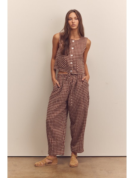 Amente Drawstring Easy Brick Pants