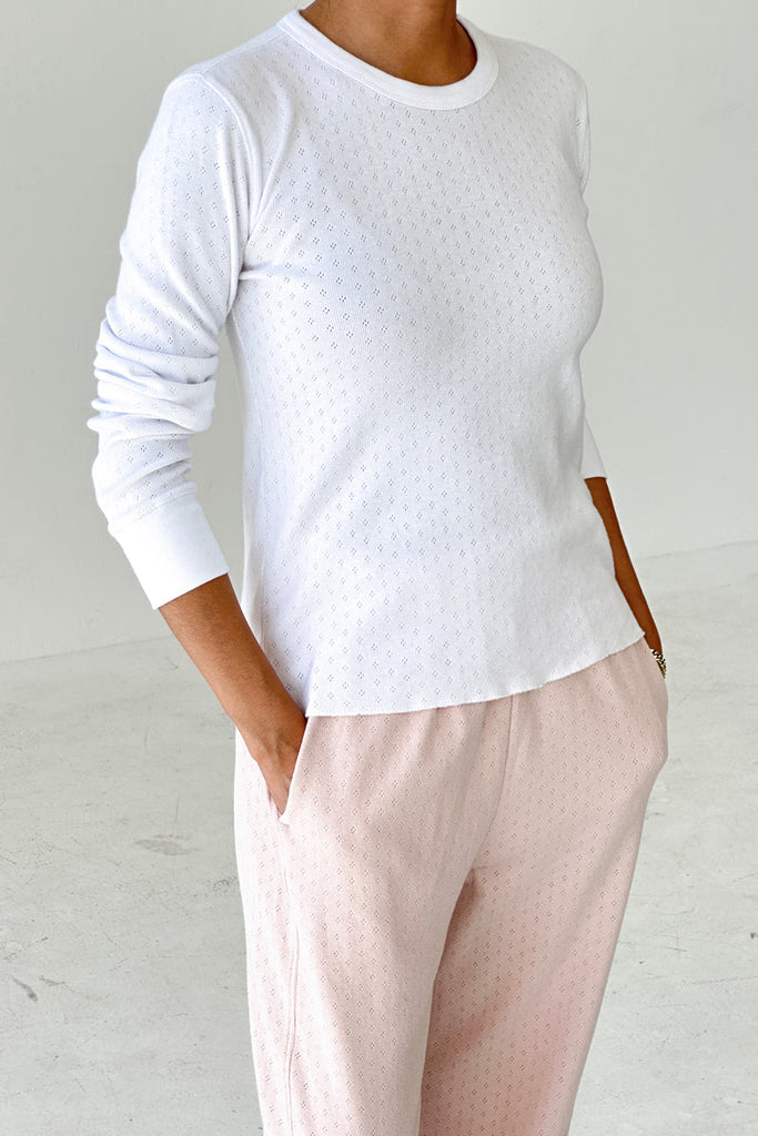 Le Bon Shoppe Pointelle Fundamental Tee Snow White Tee