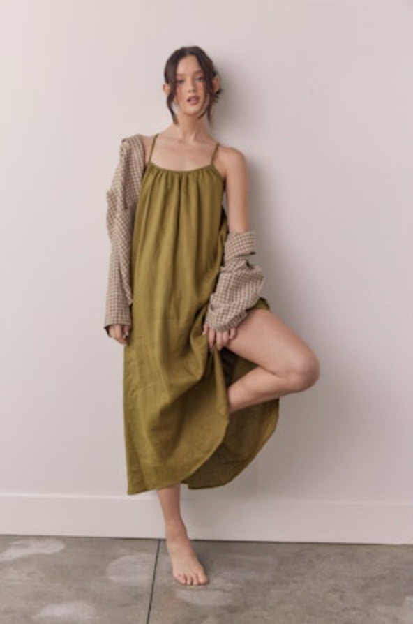 Amente Linen Back Tie Ankle Dress – CONRADO®